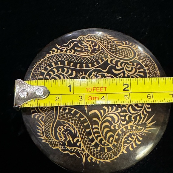 Set of Two Vintage Faux Tortoiseshell Dragon Snuff or Trinket Boxes - Picture 7 of 10